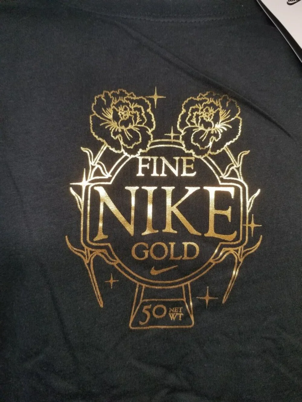 Nike Men's Fine Nike Club Crew T-Shirt Black Size L NEW WITH TAGS
